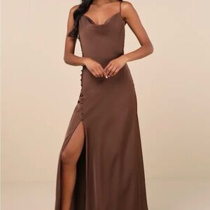 Lulu's Chocolate Brown Maxi Dress